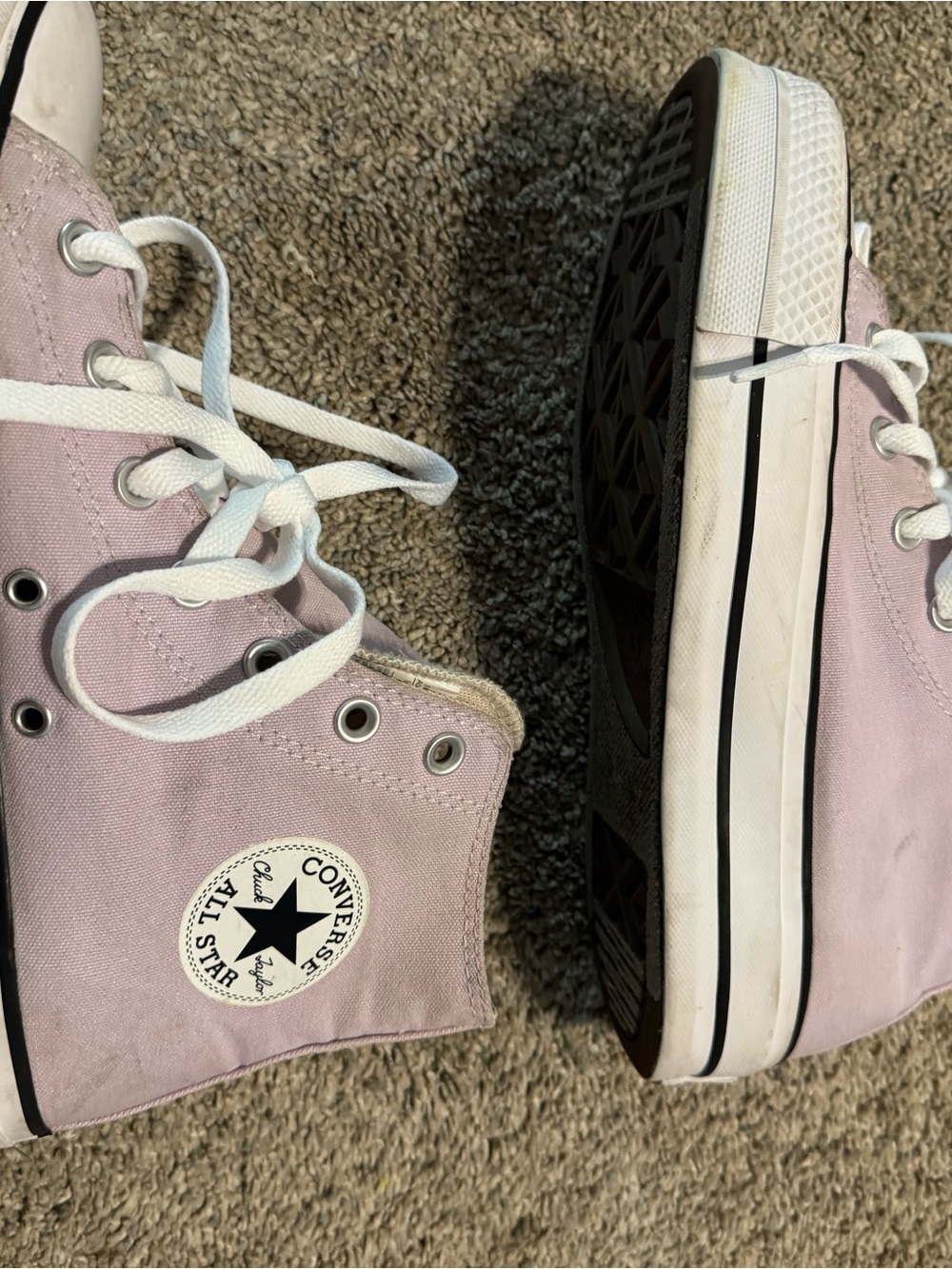 Converse High Top Sneakers in Light Pink/lavender size 9 - Picture 7 of 7